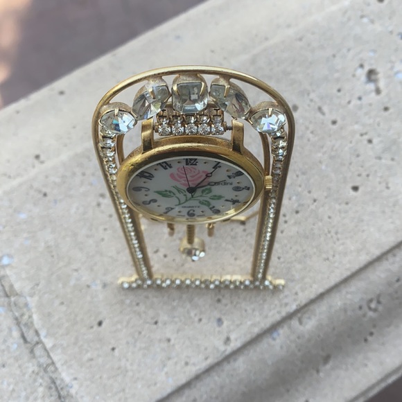 Vintage Crystal Clock Rose standing jewelry vintage crystals ladies - Picture 8 of 10